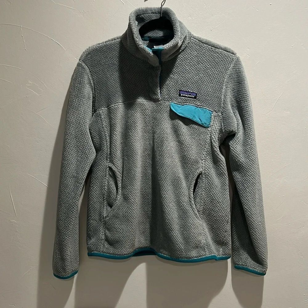 Patagonia Retool Gray Teal Pullover Women’s Size Medium Style 25442FA14